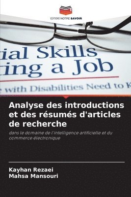 bokomslag Analyse des introductions et des résumés d'articles de recherche