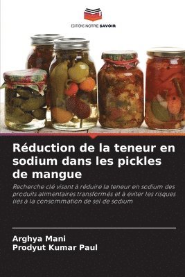 bokomslag Rduction de la teneur en sodium dans les pickles de mangue