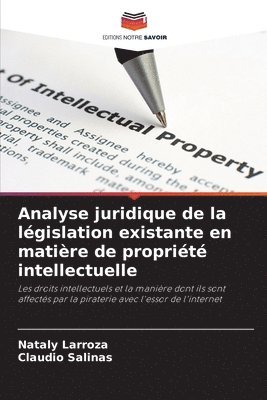 bokomslag Analyse juridique de la lgislation existante en matire de proprit intellectuelle