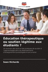 bokomslag ducation thrapeutique ou soutien lgitime aux tudiants ?