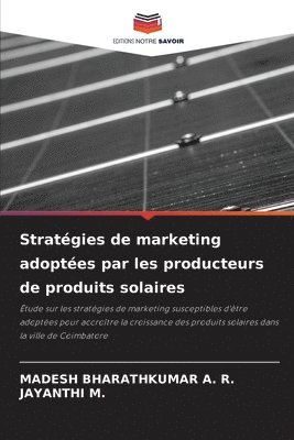 bokomslag Stratégies de marketing adoptées par les producteurs de produits solaires