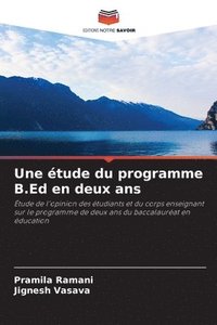 bokomslag Une étude du programme B.Ed en deux ans