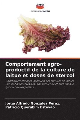 bokomslag Comportement agro-productif de la culture de laitue et doses de stercol