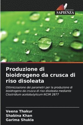 Veena Thakur, Shabina Khan, Garima Shukla - Produzione di bioidrogeno da crusca di riso disoleata, Häftad. Tillgänglighet: Lägg i varukorg