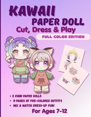 bokomslag Kawaii Paper Doll Cut, Dress & Play. Full Color Edition For Ages 7-12