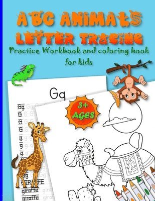 bokomslag ABC ANIMALS LETTER TRACING practice workbook and coloring book for kids ages 3+