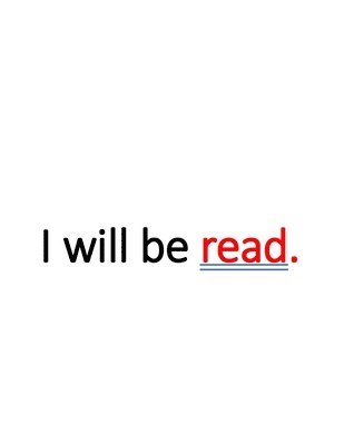 I will be read. 1