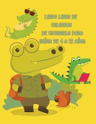 lindo libro de colorear de cocodrilo para niños de 4 a 12 años 1