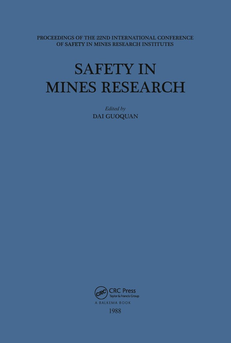Dai Guoguan - Safety in Mines Research, Inbunden