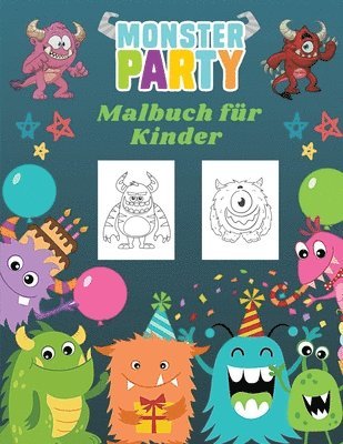 bokomslag Monster Party Malbuch fr Kinder