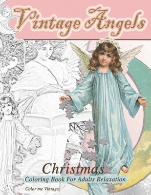 Vintage Angels christmas coloring book for adults relaxation 1