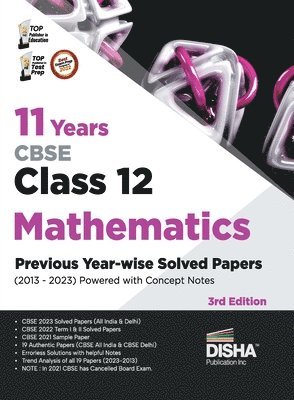 11 Years Cbse Class 12 Mathematics Previous Year-Wise Solved Papers (2013 - 2023) Powered with Concept Notes Previous Year Questions Pyqs 1