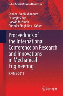 bokomslag Proceedings of the International Conference on Research and Innovations in Mechanical Engineering