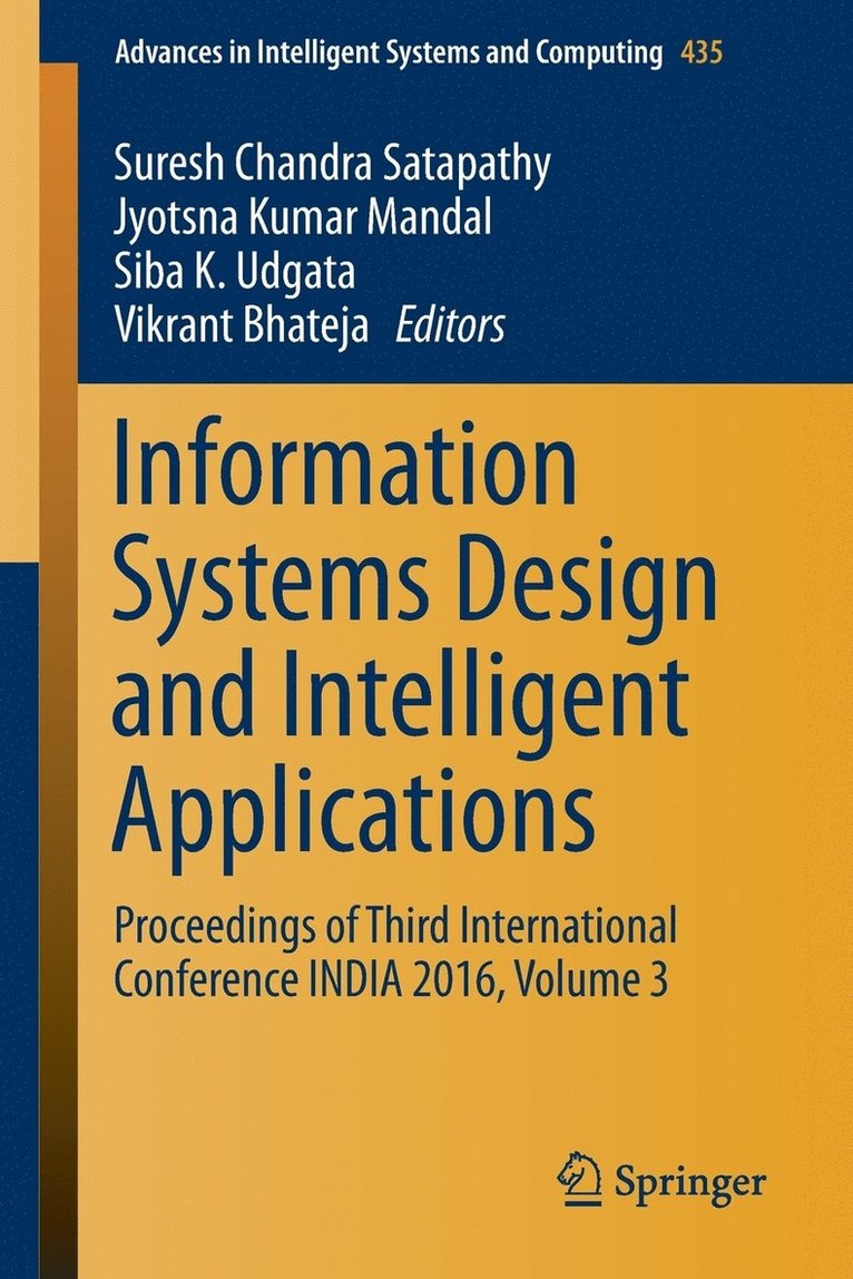 Information Systems Design and Intelligent Applications 1