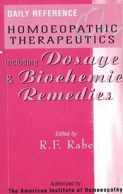 Daily Reference Homoeopathic Therapeutics 1