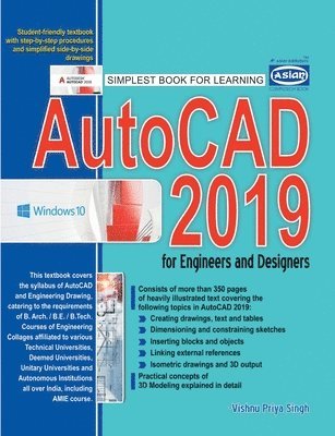 Vishnu Priya Singh - Autocad 2019, Häftad