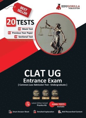CLAT UG Exam Preparation Book 2023 - 8 Full Length Mock Tests, 10 Sectional Tests and 2 Previous Year Papers (1800 Solved Questions) with Free Access to Online Tests 1