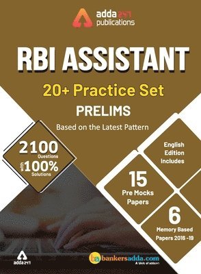 bokomslag Adda247 20+ RBI Assistant Prelims Mock Papers Practice Book English Medium