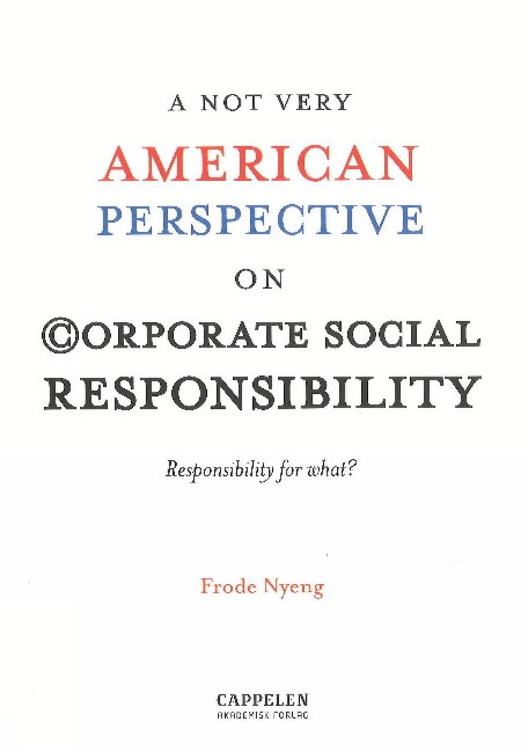 NOT Very American Perspective on Corporate Social Responsibility