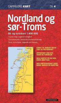bokomslag Nordland og Sør Troms Bil- og turistkart 1:400 000 (CK4)
