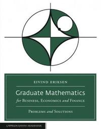bokomslag Graduate Mathematics for Business, Economics and Finance