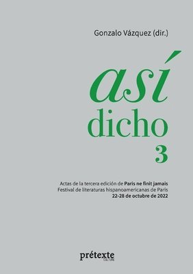 Gonzalo Vázquez - Así dicho 3, Häftad