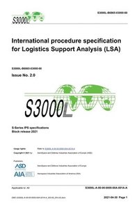 bokomslag S3000L, International procedure specification for Logistics Support Analysis (LSA), Issue 2.0