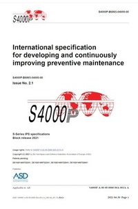 bokomslag S4000P, International specification for developing and continuously improving preventive maintenance, Issue 2.1