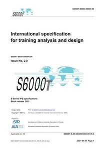 bokomslag S6000T, International specification for training analysis and design, Issue 2.07