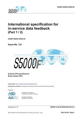 bokomslag S5000F, International specification for in-service data feedback, Issue 3.0 (Part 1/2)