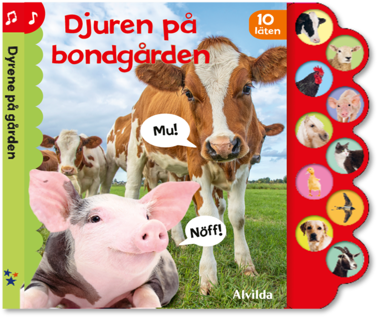 Djuren på bondgården. Ljudbok med 10 ljud