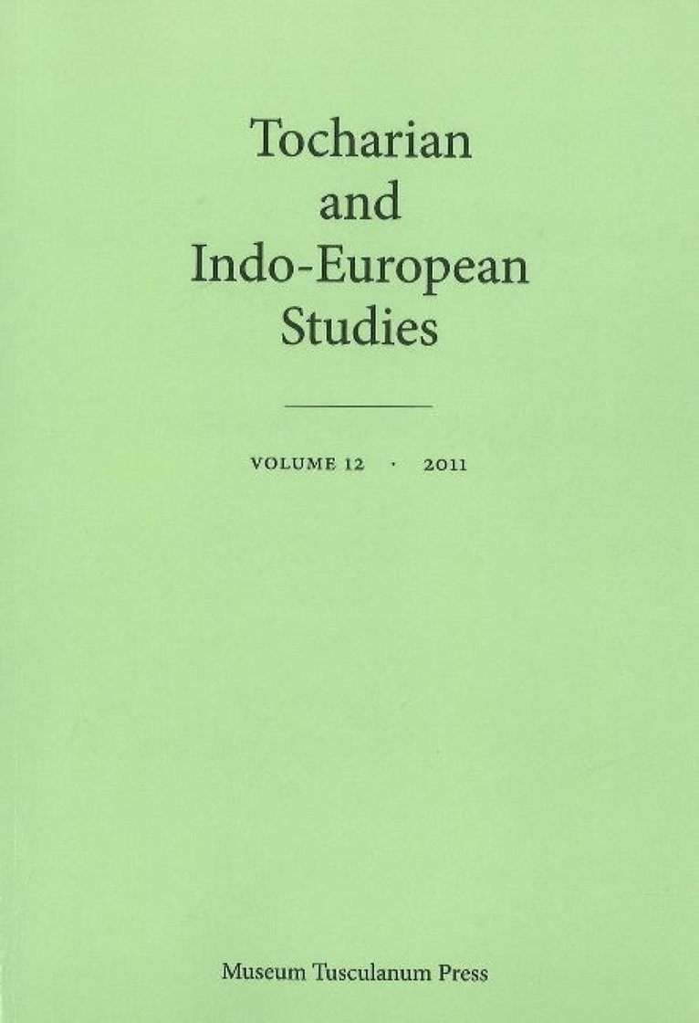 Tocharian & Indo-European Studies 1