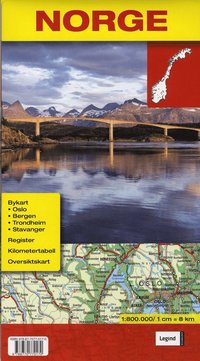 bokomslag Norge Karta 1:800.000/1 cm = 8 km