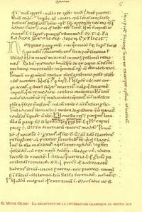 bokomslag La réception de la littérature classique au Moyen Age (IXe-XIIe siècle)
