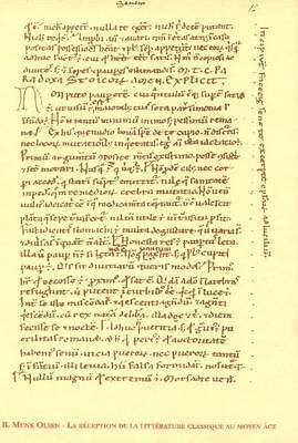 La Reception de La Litterature Classique au Moyen Age