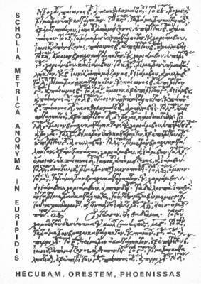 Scholia metrica anonyma in Euripidis Hecubam, Orestem, Phoenissas 1