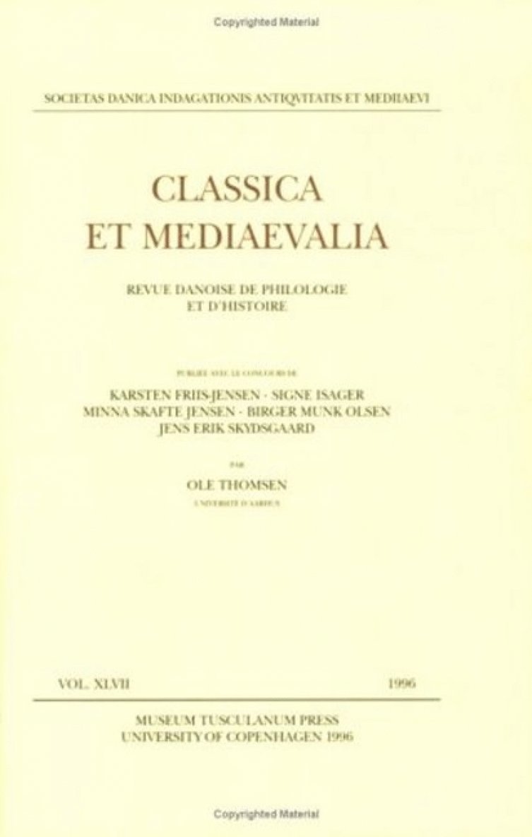 Classica et Mediaevalia vol. 47