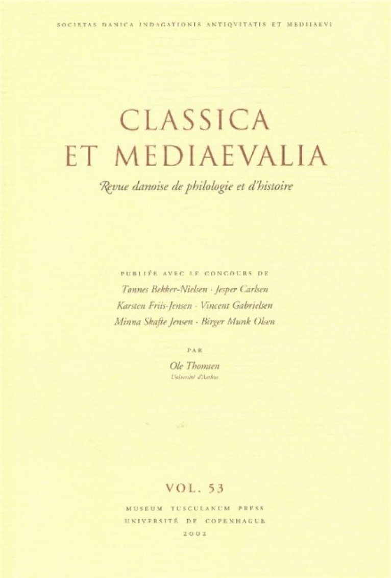 Tonnes Bekker-Nielsen - Classica et Mediaevalia, Häftad