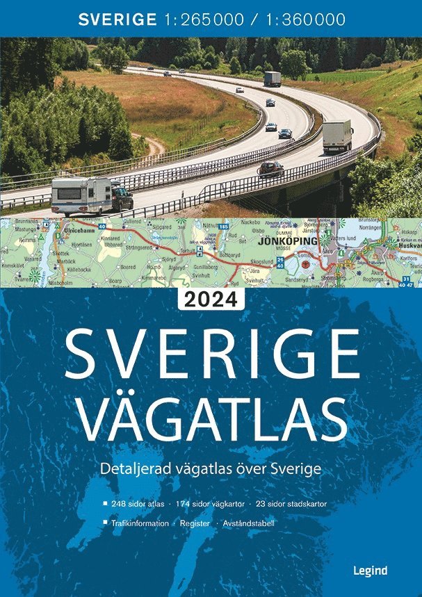 Sverige vägatlas 2024, Häftad