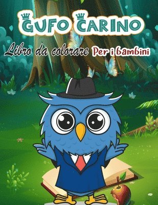 Libro da colorare gufo carino per bambini 1