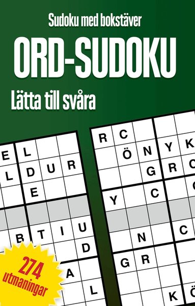 Ord-Sudoku, sudoku med bokstäver : lätta till svåra, 274 utmaningar, Häftad