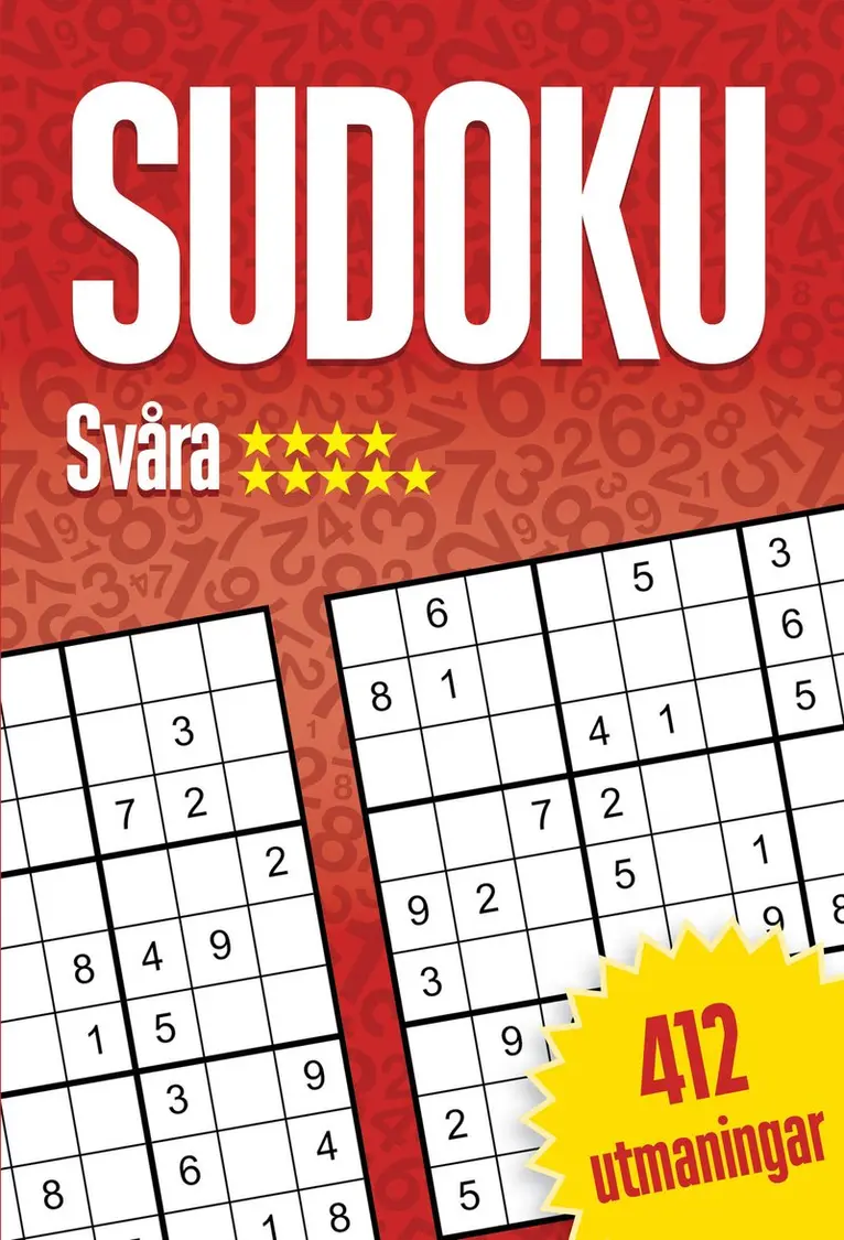 Sudoku : Svåra, 412 utmaningar ****/*****, Häftad. Tillgänglighet: Kommande