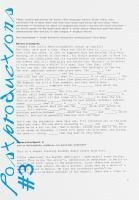 In Medias Res #3 Postproductions