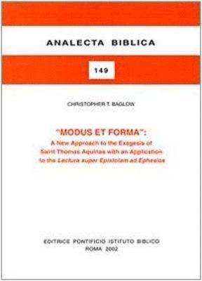 bokomslag "Modus et Forma"
