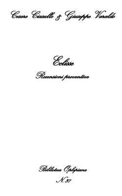 Giuseppe Varaldo, Cesare Ciasullo - Eclisse: Recensioni preventive, Häftad