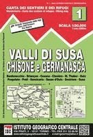 bokomslag IGC Italien 1 : 50 000 Wanderkarte 01 Valli di Susa, Chisone e Germanasca