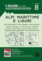 bokomslag Alpi Liguri 1:50 000 Wanderkarte 8