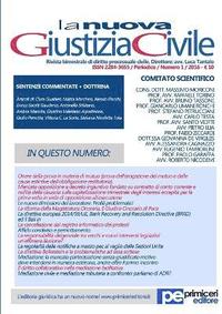 bokomslag La Nuova Giustizia Civile (Numero 1, Anno 2016)