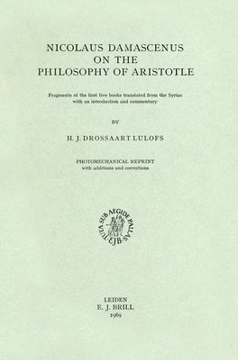 H. J. Drossaart Lulofs, H.J. Drossaart Lulofs, H J Drossaart Lulofs - On the Philosophy of Aristotle, Häftad