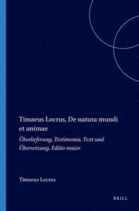 bokomslag Timaeus Locrus, De natura mundi et animae